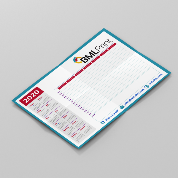Folded Wall Planner Printing